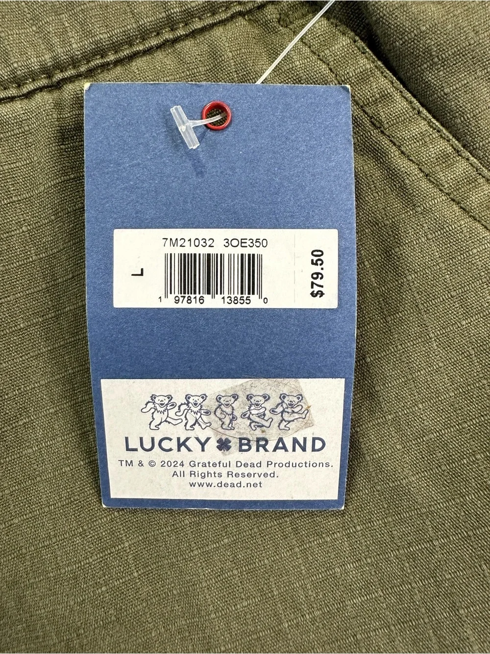 NWT Lucky Brand GRATEFUL DEAD CARGO Shorts MENS Size LARGE Green